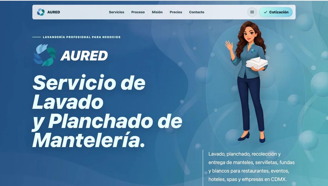 Sitio web Mantelería AURED