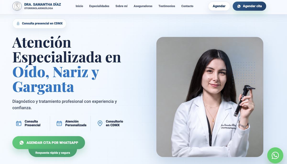 Sitio web Dra. Samantha Díaz