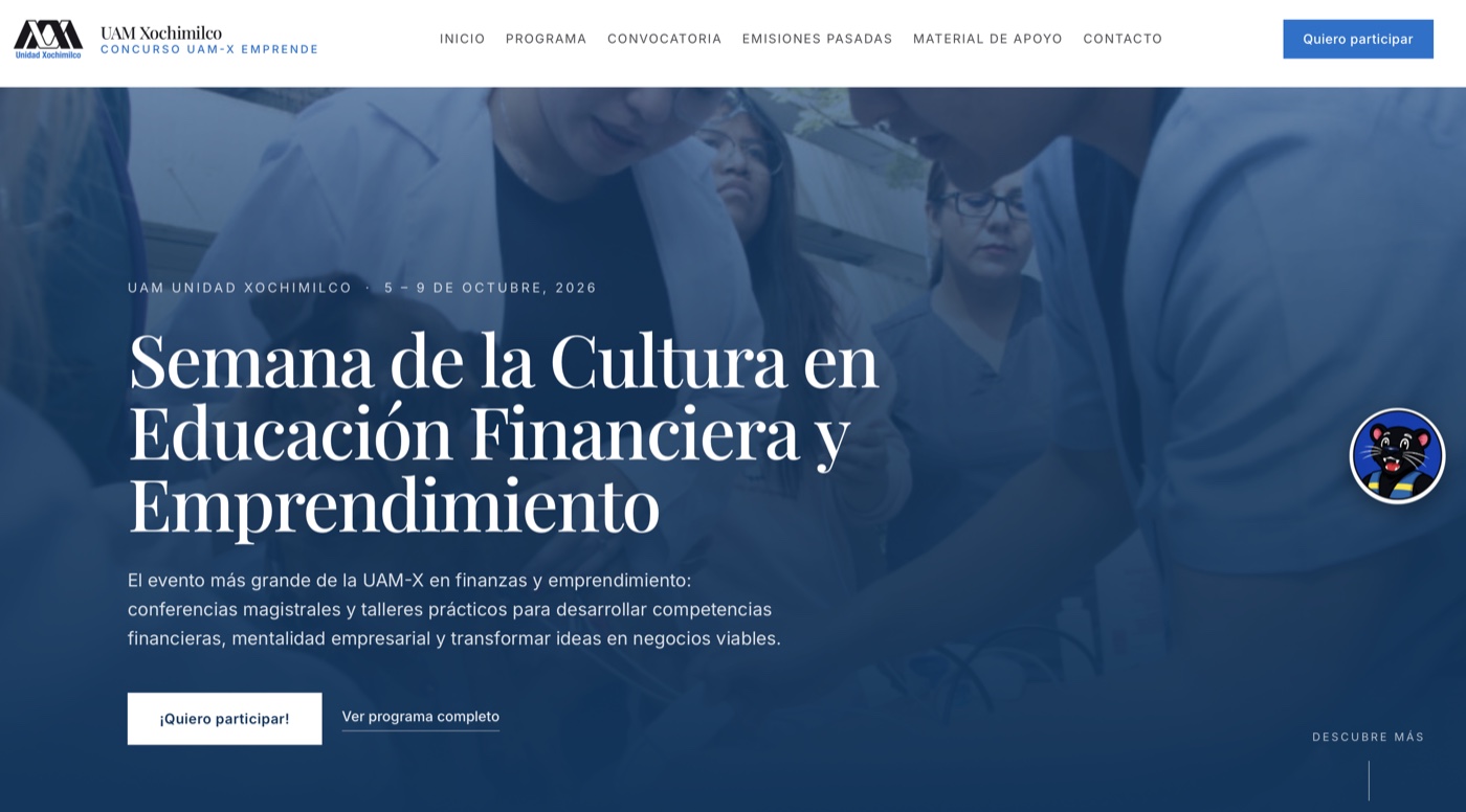 Sitio web Concurso UAM-X Emprende