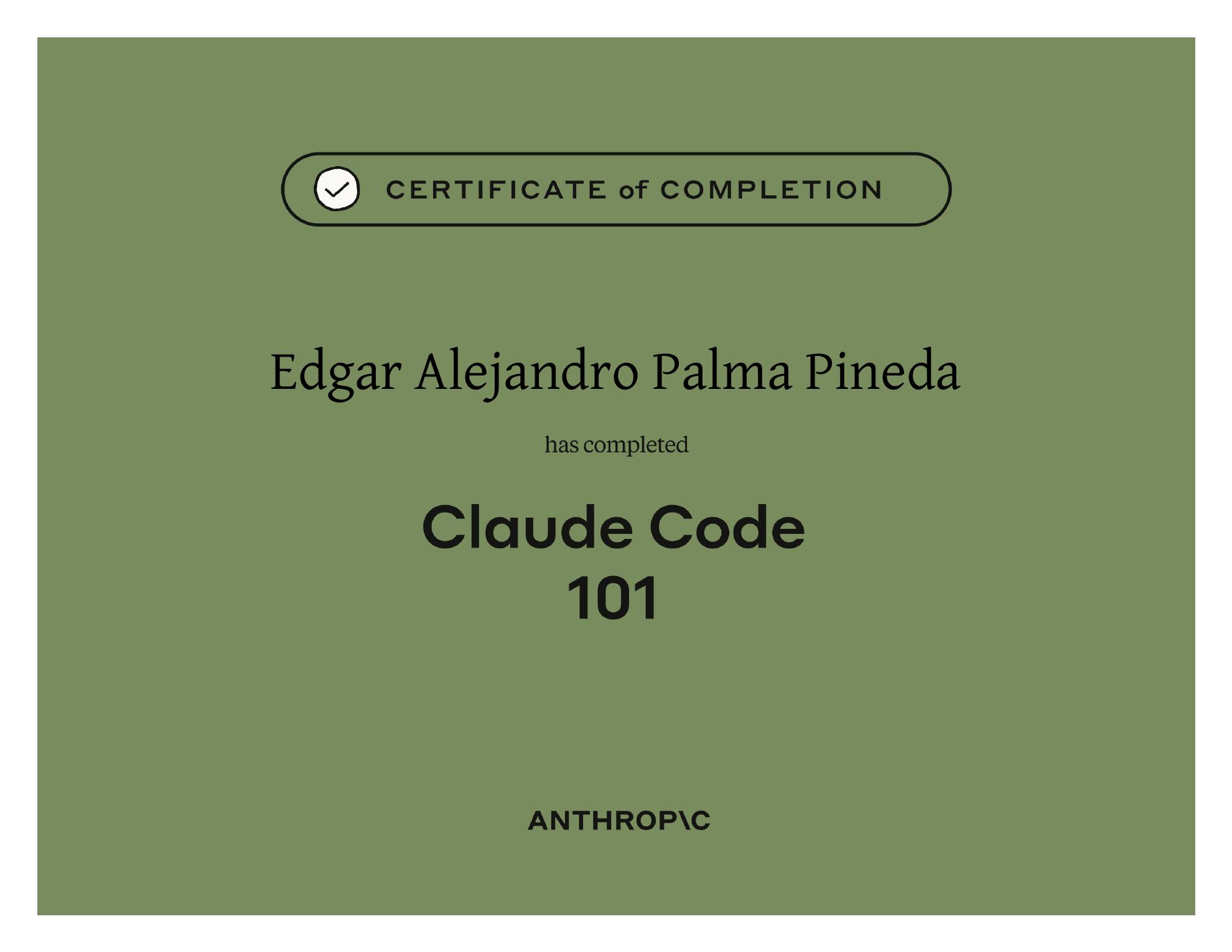 Certificado Claude Code 101 de Anthropic